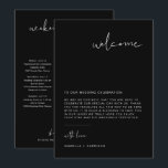 Carte de chronologie de la lettre de bienvenue noi<br><div class="desc">Cette lettre de bienvenue et cette chronologie mariage présente une police manuscrite pointue et un design minimaliste moderne. La combinaison pointue de noir et blanc en fait un complément parfait à tout événement. Modifiez facilement le libellé *most* de cette chronologie. Cliquez sur 'cliquer pour customiser plus loin' dans la section...</div>
