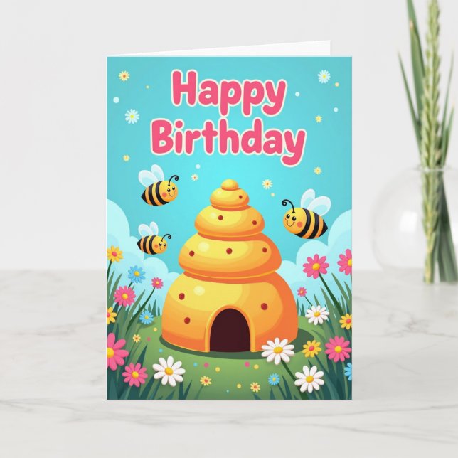 Carte de ciel d'anniversaire fantaisiste (Devant)