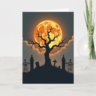 Carte de cimetière lunaire effrayant