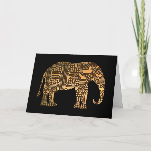 Carte de circuit éléphant en cuivre (Devant)