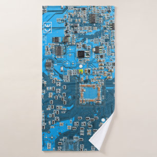 Carte de circuit Geek d'ordinateur bleu