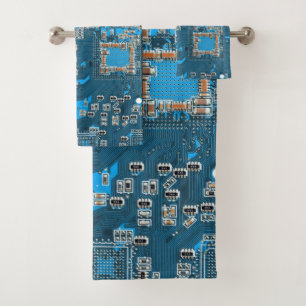 Carte de circuit Geek d'ordinateur bleu