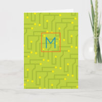 Carte de circuit imprimé moderne vert jaune bleu o