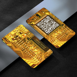 Carte de circuit imprimé or jaune Code QR personna