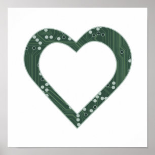 Carte de circuit Motif Heart Poster