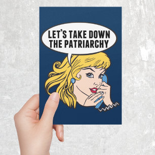 Carte de citation d'art pop féministe drôle anti-p