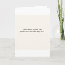 Carte de citation de Lao Tzu : Sagesse de la conna