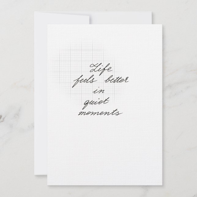 Carte de citation de moments calmes (Devant)