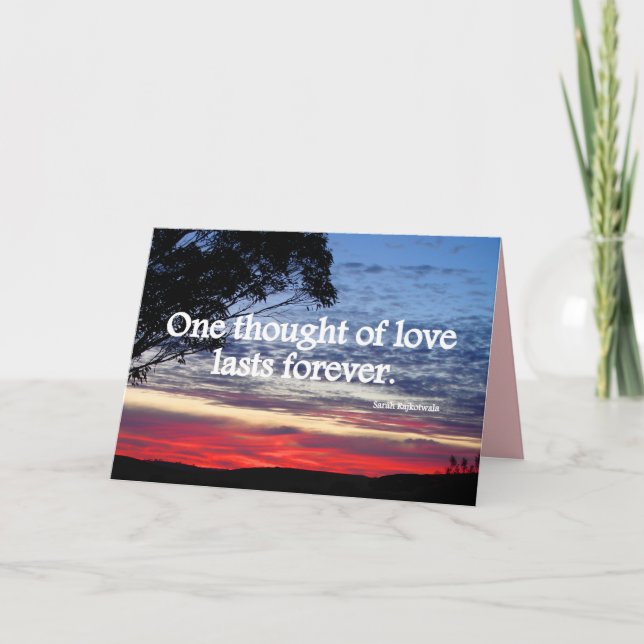 Carte de citation Une pensée d'amour dure éternell (Devant)