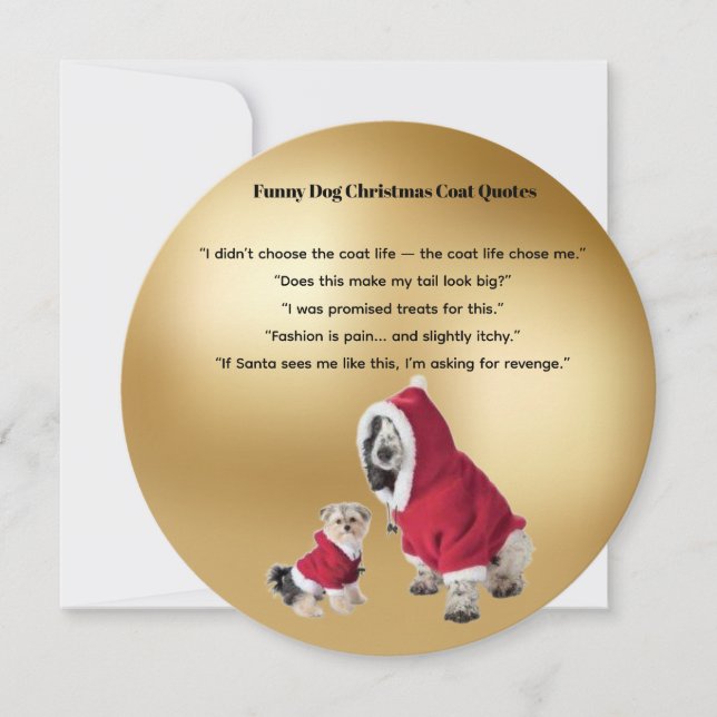 Carte de citations de manteau de Noël de chien drô (Devant)