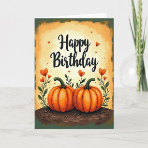 Carte de citrouille d'anniversaire de Sweet Autumn