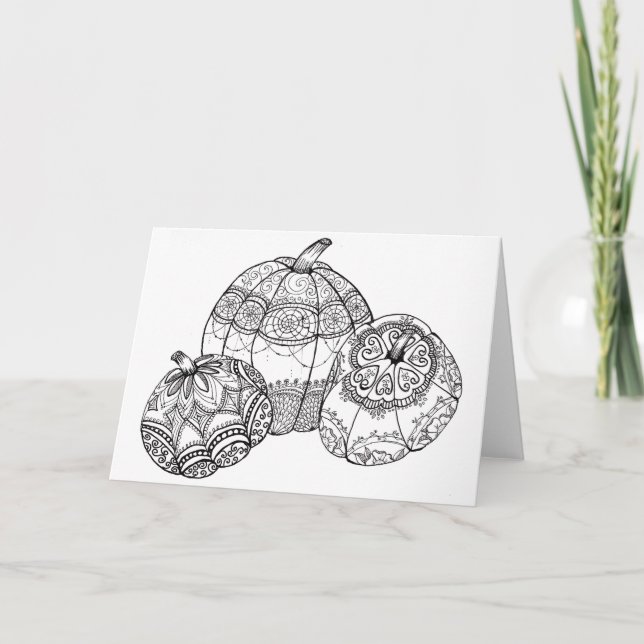 Carte de citrouille de thanksgiving de chute (Devant)
