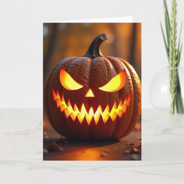 Carte de Citrouille Jack O Lantern Épouvantable (Devant)
