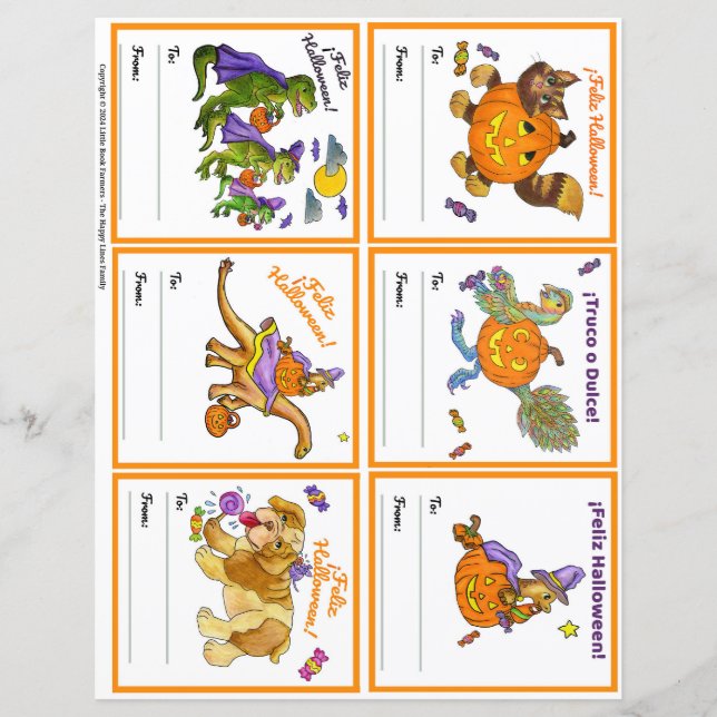 Carte de classe de fête cadeau Halloween Set 1 ESP (Devant)