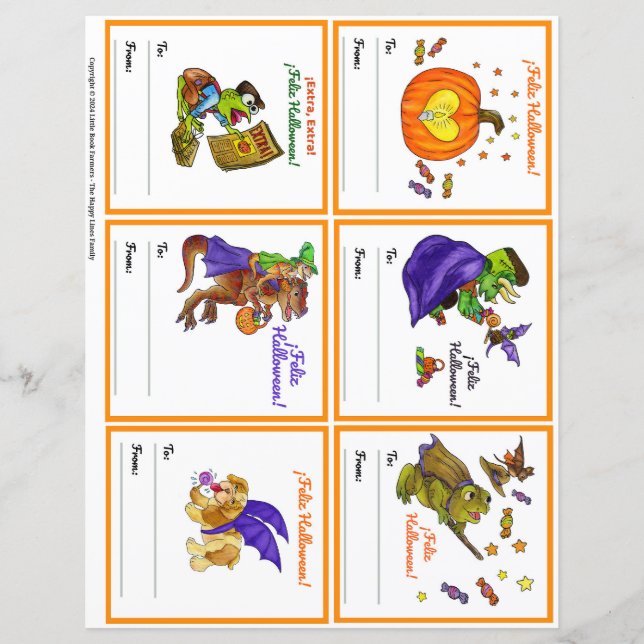 Carte de classe de fête cadeau Halloween Set 3 ESP (Devant)