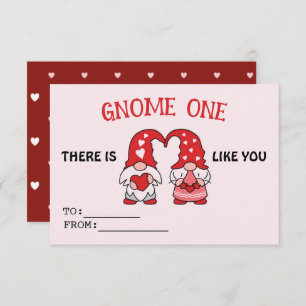 Carte de classe Gnome Cute de Valentine Coeurs rou