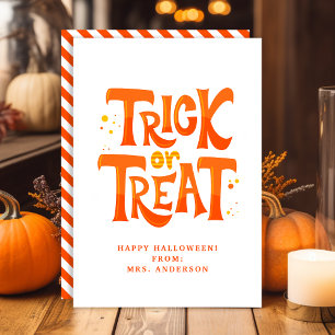 Carte de classe Halloween pour enfants mignons Tri