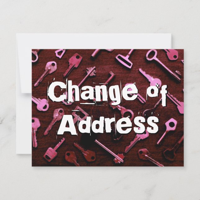 Carte de clés rouge foncé en détresse Changement d (Devant)