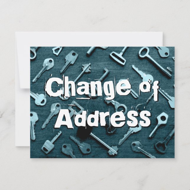 Carte de clés sarcelle foncé Changement d'adresse  (Devant)