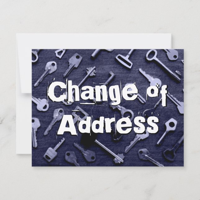 Carte de clés violet foncé avec changement d'adres (Devant)