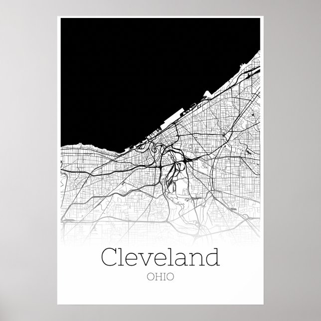 Carte de Cleveland - Ohio - Poster de la carte de  (Devant)