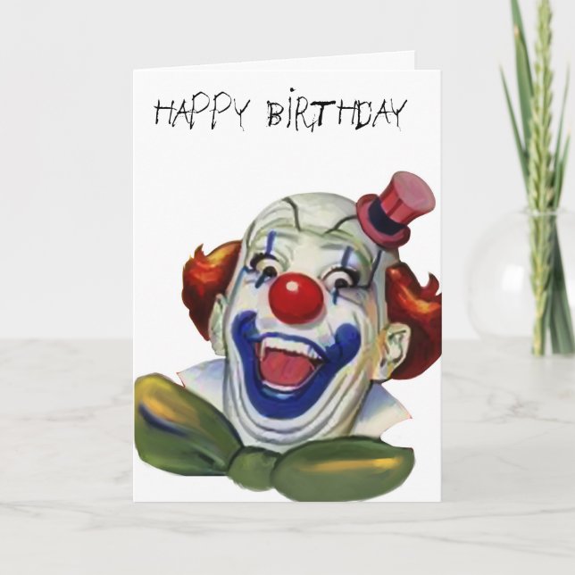 Carte de clown d'anniversaire (Devant)