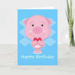 Carte de cochon d'anniversaire