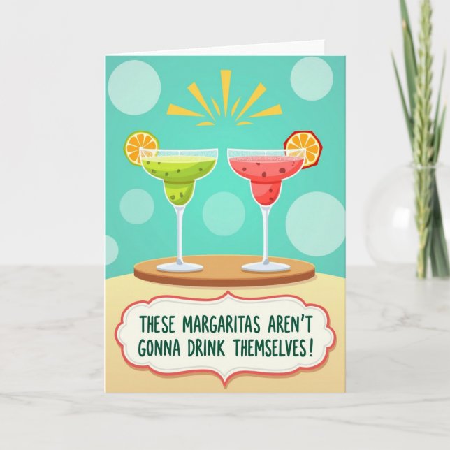 Carte de cocktail d'anniversaire doux (Devant)
