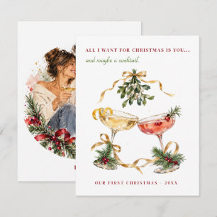 Carte de cocktail de Noël personnalisée pour coupl