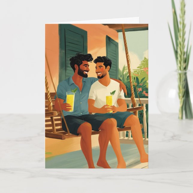 Carte de cocktails de porche d'été (Devant)