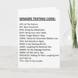 Carte de Code de Textage pour Aînés