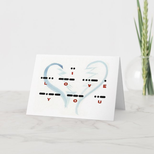Carte de code Morse Coeur brisé "I Love You" (Devant)