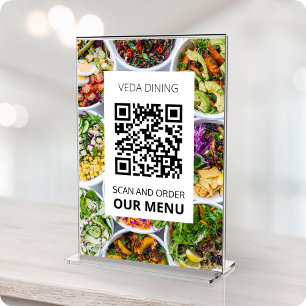 Carte de code QR de commande du menu d'analyse de 