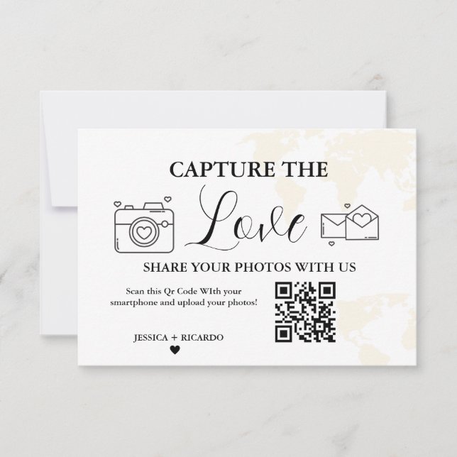 Carte de code QR de mariage Destination Capture l' (Devant)