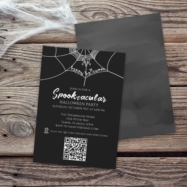 Carte de code QR de toile d'araignée Spooktacular  (Créateur téléchargé)