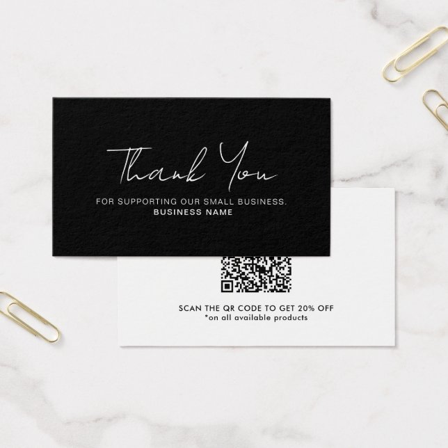 Carte de code QR d'entreprise Merci avec remise (Bureau)
