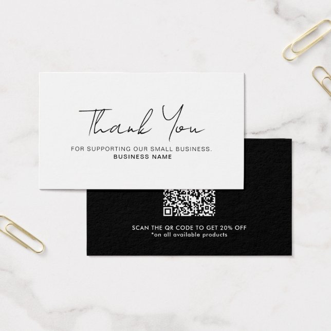 Carte de code QR d'entreprise Merci avec remise (Bureau)