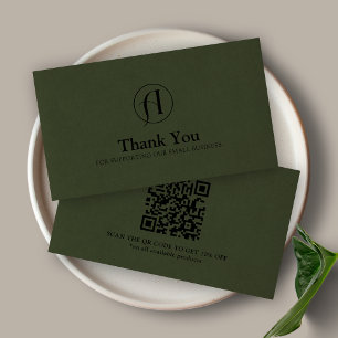 Carte de code QR d'entreprise Merci pour la réduct