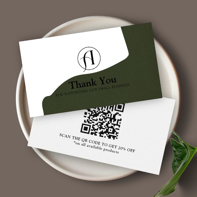 Carte de code QR d'entreprise Merci pour la réduct (Créateur téléchargé)