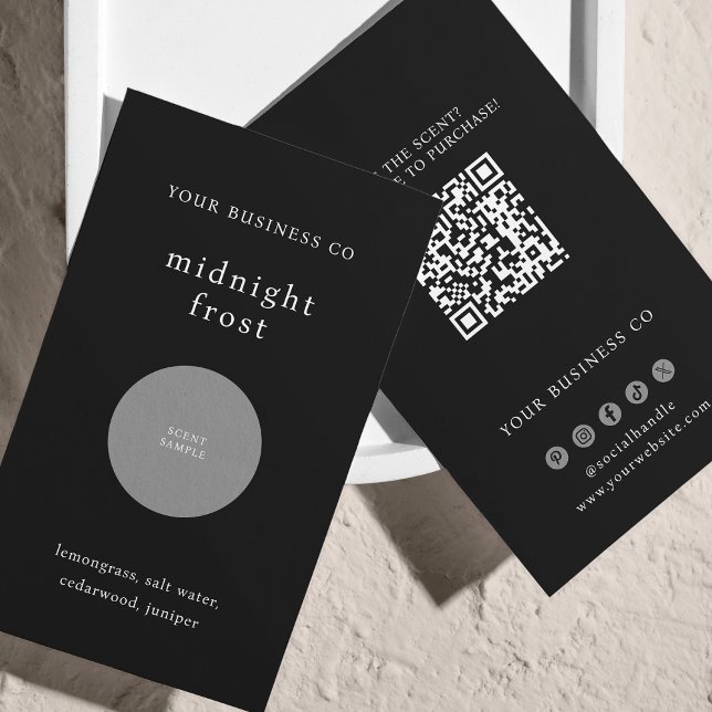 Carte de code QR noir Scent échantillon de Tester  (Créateur téléchargé)
