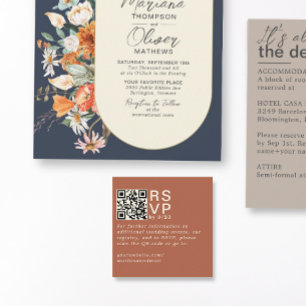 Carte de code QR RSVP en terre cuite minimaliste m