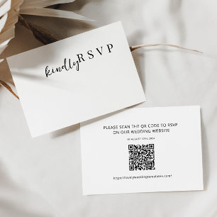 Carte de code RSVP QR minimaliste de mariage moder