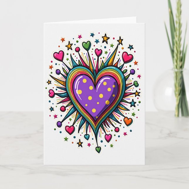 Carte de cœur à pois joyeuse (Devant)