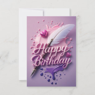 Carte de coeur d'amour d'anniversaire heureux
