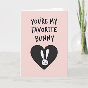 Carte de cœur d'amour de lapin préféré