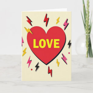 Carte de cœur d'amour électrique