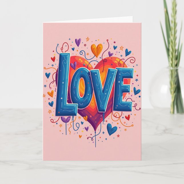 Carte de cœur d'amour minimal (Devant)