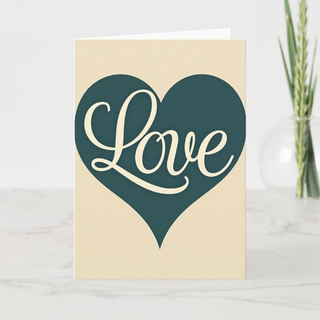 Carte de cœur d'amour minimaliste (Devant)