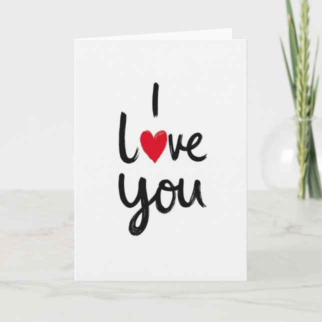 Carte de cœur d'amour romantique noir (Devant)