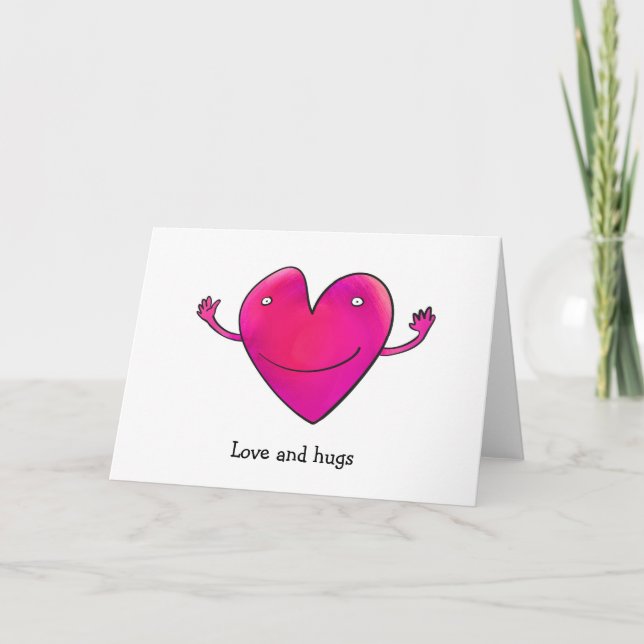 carte de cœur d'amour souriant (Devant)